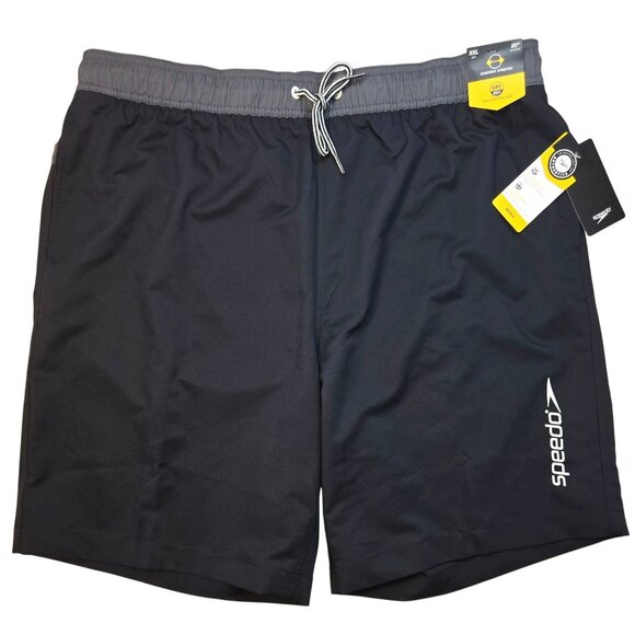 Speedo Mens BlockTheBurn Swim Shorts XXL Water Repellent Black NWT - Picture 1 of 8
